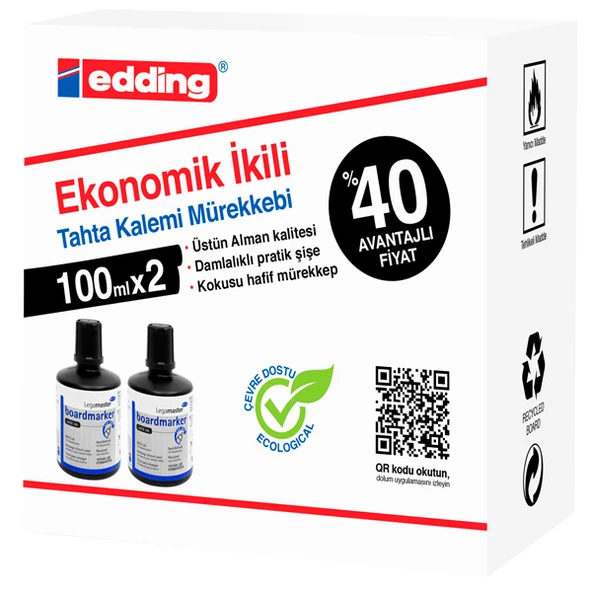 Legamaster Tahta Kalem Mürekkebi Ekonomik 100 ML Siyah 2 Li LM1199K201 ürün görseli 1