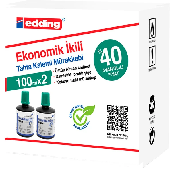 Legamaster Tahta Kalem Mürekkebi Ekonomik 100 ML Yeşil 2 Li ürün görseli 1