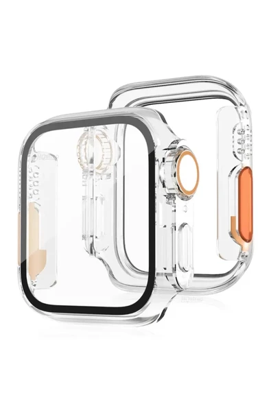 Newface Apple Watch 44mm Watch 49mm Kasa Dönüştürücü ve Ekran Koruyucu - Şeffaf ürün görseli 1