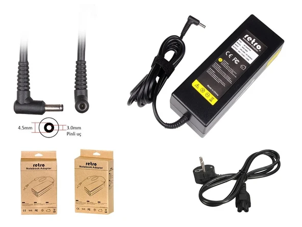 MSI GF63 Thin 10UC-673XTR Adaptör RETRO V2 (4.5x3.0mm) ürün görseli 1