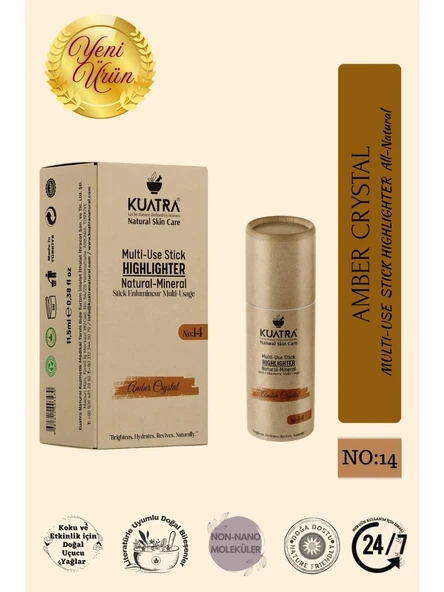 KUATRA AMBER CRYSTAL DOĞAL BAKIR IŞILTILI HİGHLİGTER STİCK 11,5 ML ürün görseli 1