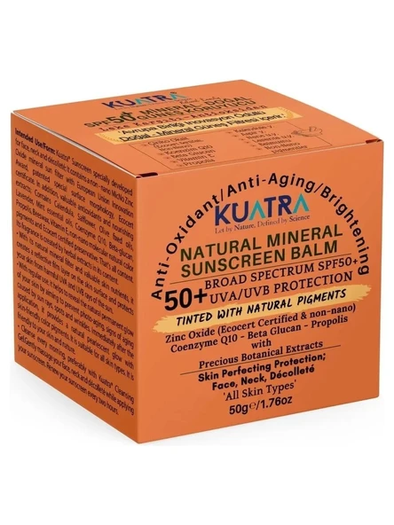 KUATRA SPF 50+ DOĞAL MİNERAL NEM GÜNEŞ KORUYUCU RENKLİ *BALM 50 ML ürün görseli 1