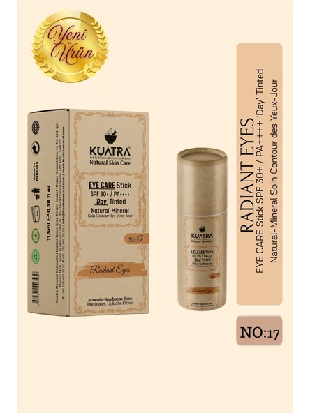 KUATRA RADİANT GÖZ ÇEVRESİ DOĞAL MİNERAL GÜNDÜZ BAKIM STİCK SPF 30+ | PA + RENKLİ 11,5 ML ürün görseli 1