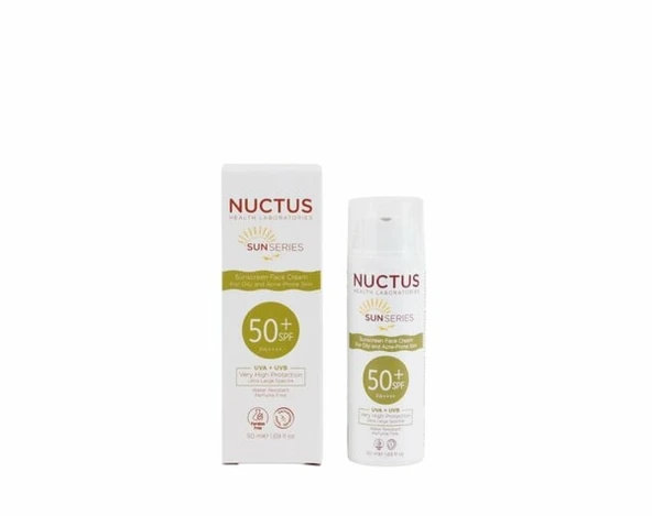 NUCTUS GÜNEŞ KORUYUCU KREM YAĞLI - AKNELİ CİLTLER SPF50 +  50ML ürün görseli 1