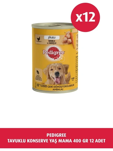 Pedigree Tavuklu Konserve Yaş Mama 400 G 12X ürün görseli 1