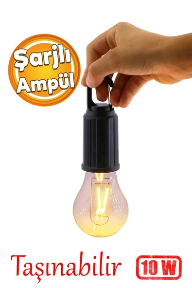 Volemi V-012 Taşınabilir Usb Şarjlı Led Ampul Outdoor Kamp Bahçe Lambası Askılı Kırılmaz Led Işık ürün görseli 1