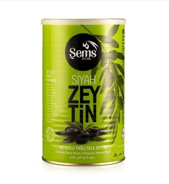 Şems Yağlı Sele Siyah Zeytin 900 Gr 351-380 Kalibre ürün görseli 1