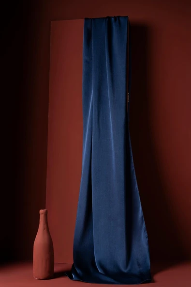 Kırışmaz Janjan Şal 185*70 Cm - İndigo ürün görseli 1