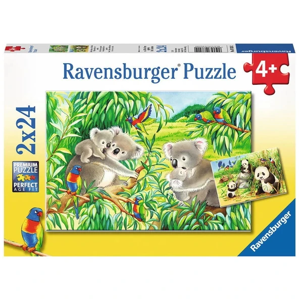 Ravensburger Koala ve Panda 2x24 Çocuk Puzzle ürün görseli 1