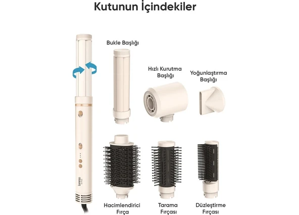 Lorenzo Airpixie 6in1 Saç Şekillendirici Seti Cream - Resim 7