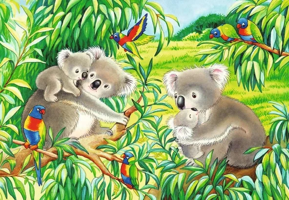 Ravensburger Koala ve Panda 2x24 Çocuk Puzzle - Resim 2