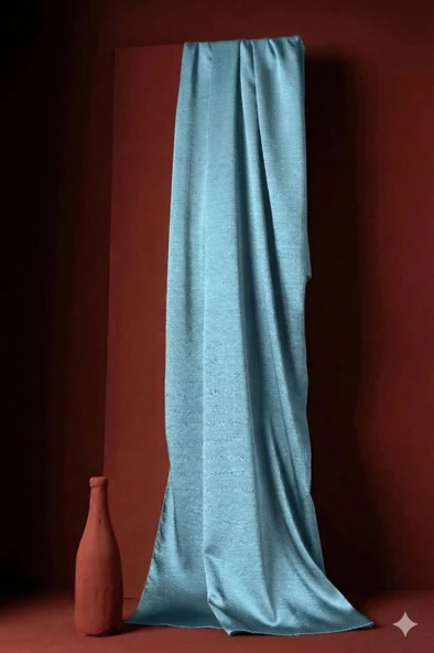 Kırışmaz Janjan Şal 185*70 Cm - Bebe Mavisi ürün görseli 1
