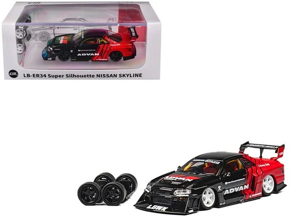 CM Model 1/64 Nissan Skyline LB-ER34 "Super Silhouette" RHD (Right Hand Drive) "ADVAN" ürün görseli 1