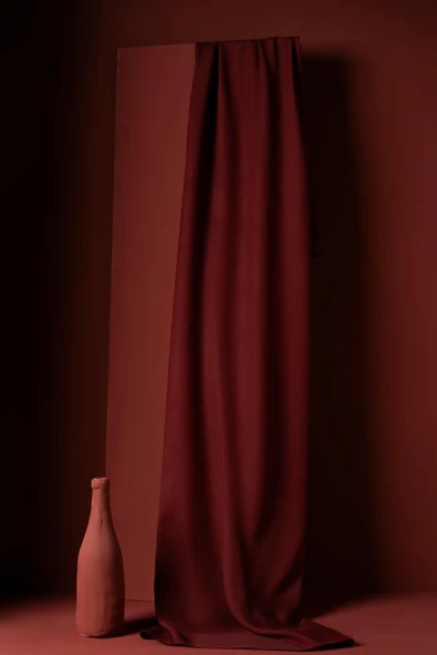 Kırışmaz Janjan Şal 185*70 Cm - Bordo ürün görseli 1