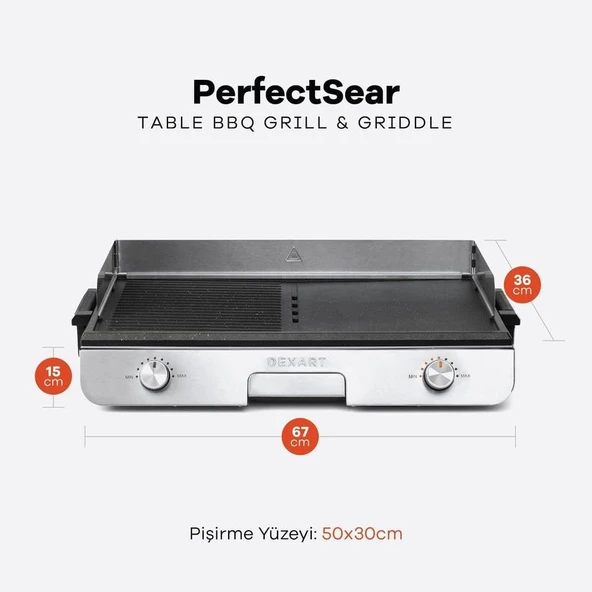 Dexart Perfect Sear Table BBQ Izgara - Resim 5