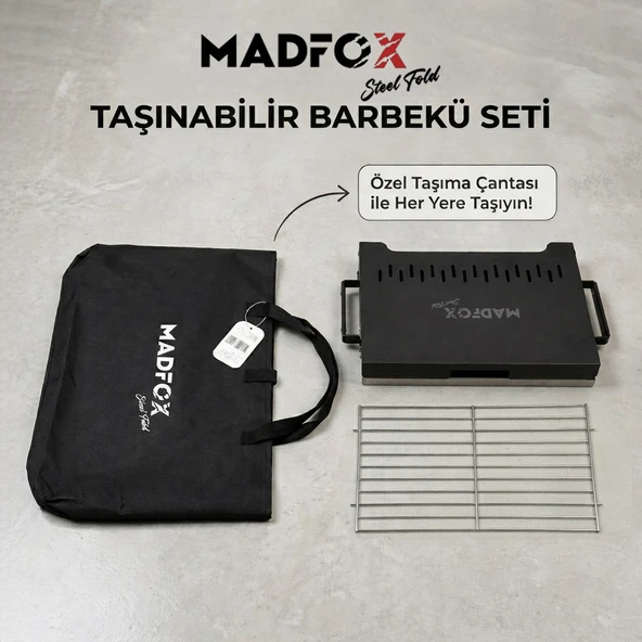 Madfox SteelFold Paslanmaz Çelik Katlanabilir Mangal - Resim 6