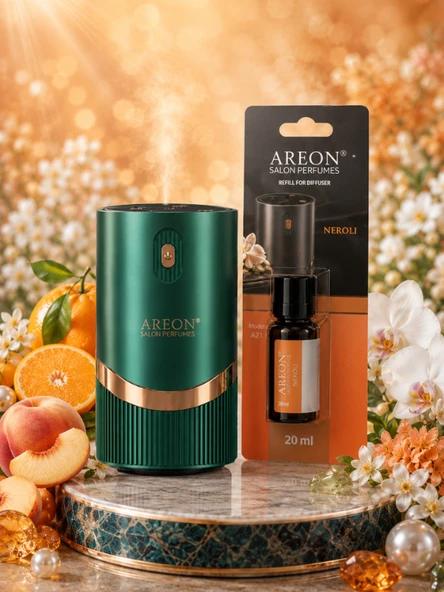 Areon Aromatik Difüzör Yeşil (Lux Metal) + Neroli ürün görseli 1