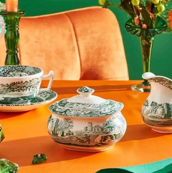 Spode Green Italıan Şekerlik - Resim 6