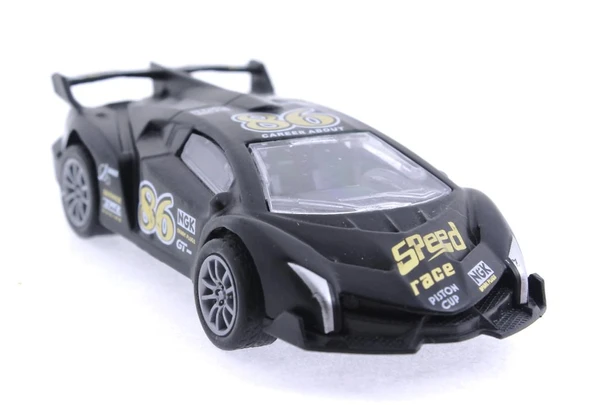 Die Cast Çek Bırak Metal Siyah Yarış Arabası 86 ürün görseli 1