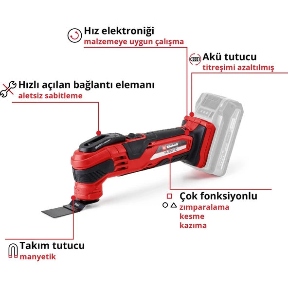 Einhell Varrito Aküsüz Zımpara Makinesi - Resim 3