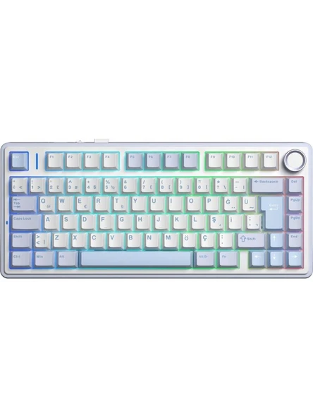 Aula F75 Mavi RGB %75 TKL Gray Switch Kablolu/Kablosuz Mekanik Oyuncu Klavyesi ürün görseli 1