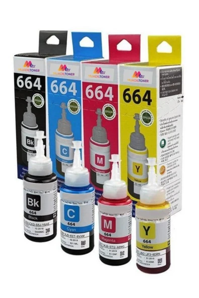 Colorprint Epson T664 L1455 Uyumlu 1 Set 4 Renk Muadil Mürekkep ürün görseli 1