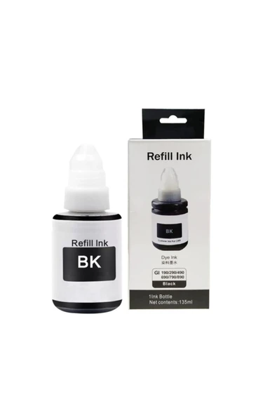 ÇözümNET Canon Gı-490 Mürekkep (135ml) Siyah () (muadil) S/n11711 ürün görseli 1