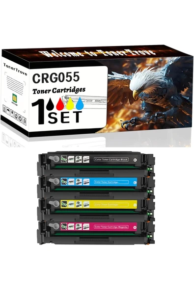 Canon CRG055 ÇİPLİ MUADİL Color 4 RENK LBP664Cdw MF741Cdw MF743Cdw MF745Cdw MF746Cdw Printers, ürün görseli 1
