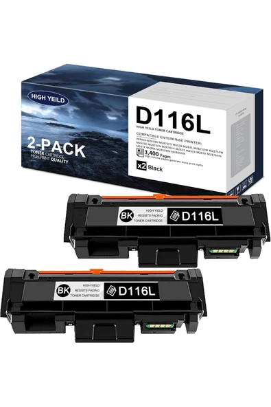 Samsung MLT-D116L Toner M2675FN M2676N M2676FH M2875FW M2875FD M2625 M2625D Printer (2-Pack) ürün görseli 1