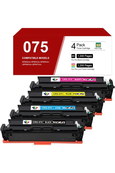 Canon CRG-075ÇİPLİ Toner LBP646Cdw MF662Cdw MF664Cdw MF665Cdw LBP647Cdw LBP640 MF660 Laser ürün görseli 1