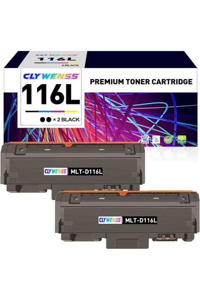 Samsung MLT-D116L for Xpress SL-M2835DW SL-M2625D SL-2825DW SL-M2875FD SL-M2885FW Printer (Black, 2-Pack) ürün görseli 1