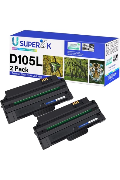 Samsung 105L ML-2525 ML-2525W ML-2545 ML-1915 SCX-4623F SCX-4623FN SF-650 Printer (Black, 2 Pack) ürün görseli 1