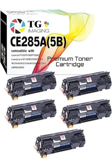 CN HP 85A CE285A 285A P1100 P1102 P1102W P1102W M1132 M1210 M1130 M1212NF M1217NFW (Black, 5 Pack)AURA ürün görseli 1