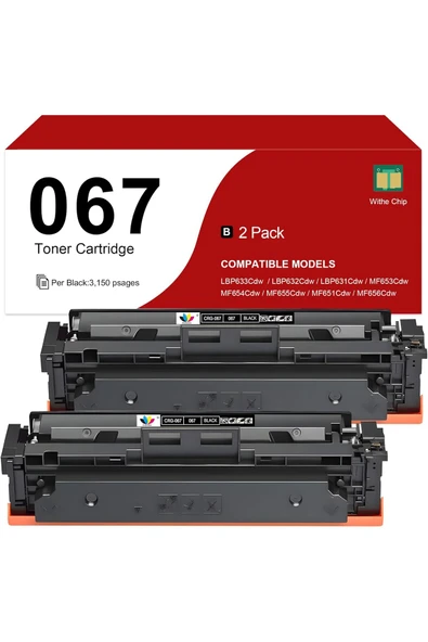 Canon 067 MF656cdw Toner  MF656Cdw MF654Cdw MF653Cdw LBP633Cdw LBP632Cdw 2ADET SİYAH ürün görseli 1