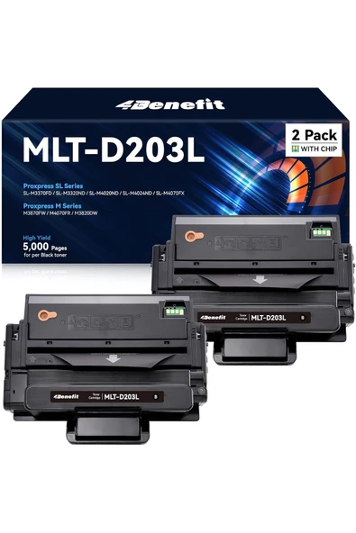 Samsung 203L ProXpress M3320ND M3370FD M3820DW M3870FW M4020ND M4070FR Printer, MLT-D203L-2PK ürün görseli 1
