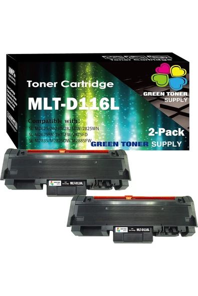 Samsung MLT-D116L 116L Toner 2 adet  Samsung Xpress SL-M2625D M2675F M2825DW M2835  M2875 M2885FW Printers ürün görseli 1