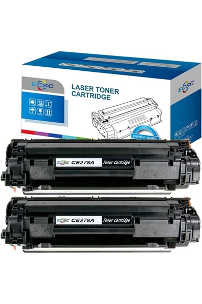 Canon CRG728/278A TONER/HP LaserJet Pro M1536dnf P1566 P1606dn CE278A (Black 2-Pack) ürün görseli 1