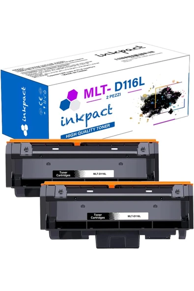 Samsung MLT-D116L for Xpress SL M2875FD M2885FW M2825ND M2835DW M2675F M2625D (Black, 2-Pack) ürün görseli 1