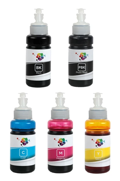 Qc Epson Ecotank Et 7700 Yazıcı Uyumlu Mürekkep 70ml Pro Set 5 Renk ürün görseli 1