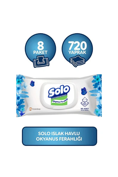 Solo Okyanus Ferahlığı Islak Havlu 8'li Set 720 Yaprak ürün görseli 1