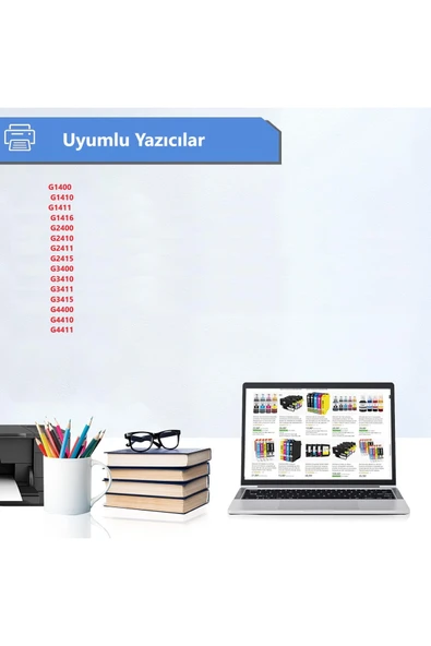 Canon PIXMA G3410 (GI-490 )Gı490 Muadil Mürekkep Seti 4 Renk Kaliteli Btf Bilisim ürün görseli 1