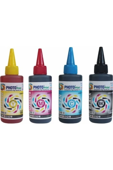 Canon Photo Print Yazıcılar Için Bitmeyen Kartuş 4 Renk 100 Ml Japon Mürekkep Seti ürün görseli 1