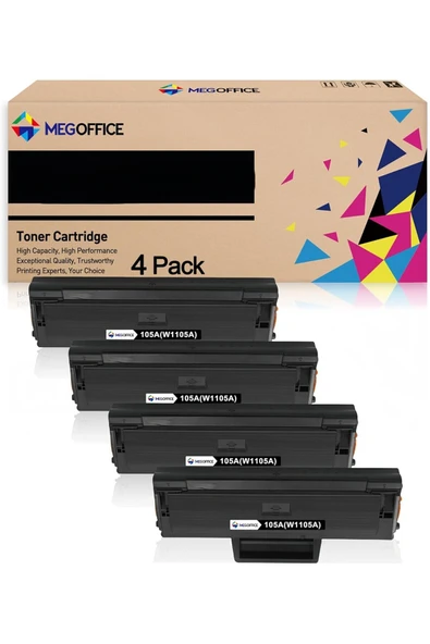 HP 106A TONER Black Toner Cartridge for MFP 135a 135w 37fnw 107a 107w Printer (4-Pack ürün görseli 1
