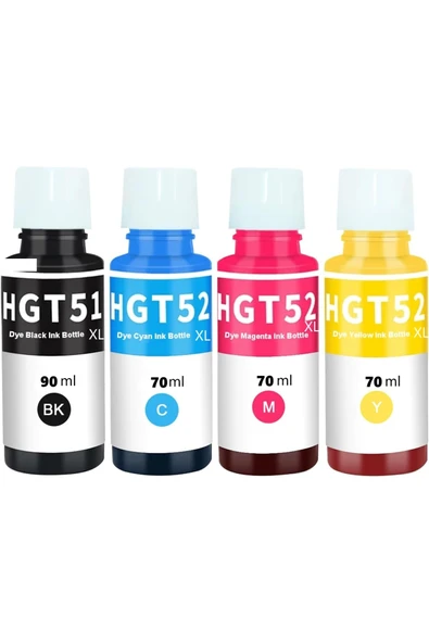 Refill İnk Hp Gt 51xl/gt 52xl 4 Renk Muadil Set Mürekkep Hp Deskjet Gt-5812 Hp Smart Tank 530 ürün görseli 1