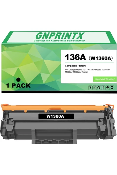 HP 136A TONER ÇİPLİ M211d M211dw MFP M236d M236sdn M236dw M236sdw Printer (High Yeild, with Chip) ürün görseli 1
