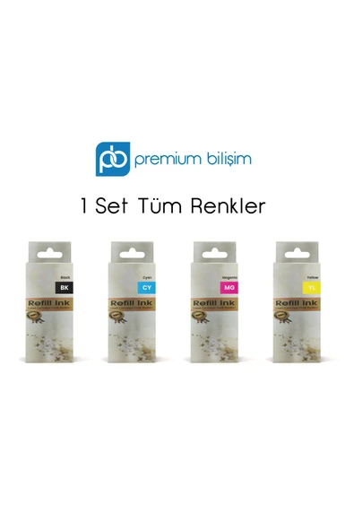PremiumBilişim EPSON T664-T6641/6642/6643/6644 4 RENK  Uyumlu MÜREKKEP SETİ ürün görseli 1