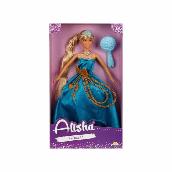 0835 NessiWorld-RST-SIS-MNK Prenses Uzun Saçlı Aksesuarlı Bebek Set 29 cm 3renk ürün görseli 1