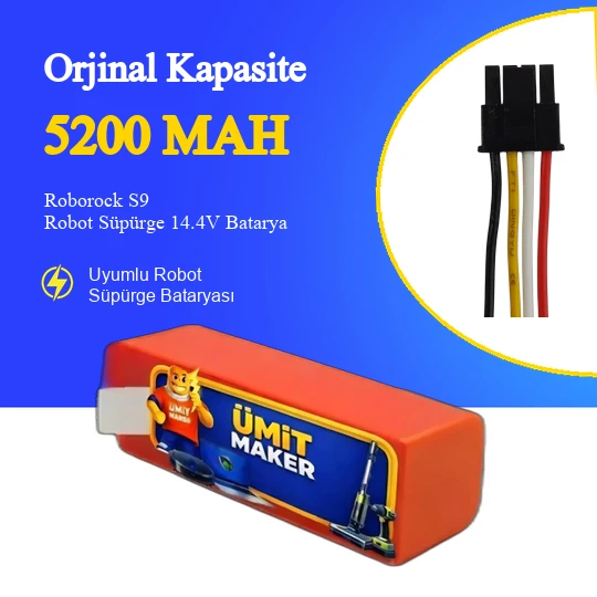Roborock S9 Robot Süpürge 5200 mAh 14.4V Batarya ürün görseli 1