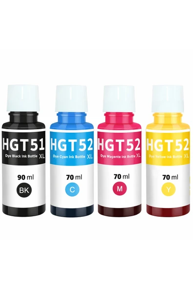 HP Gt51-52xl Smart Tank 615 Uyumlu 4 Renk Muadil Mürekkep Seti ürün görseli 1