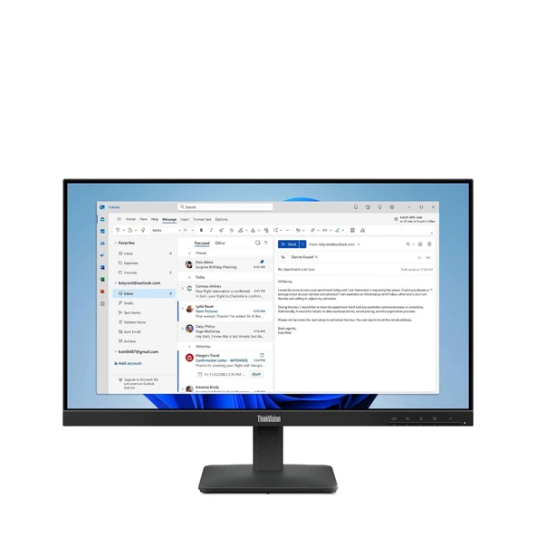 Lenovo 23.8" S24-4E 64B5KAT1TK 4MS 100HZ FHD HDMI VGA W-LED Monitör ürün görseli 1